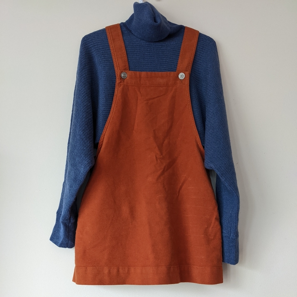 BDG orange mini pinafore dress